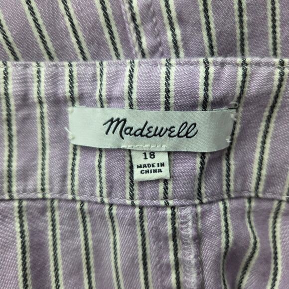 Madewell Womens Patio Button Front Midi Skirt 18 Lilac Stripe Soft Feminine - Picture 3 of 6